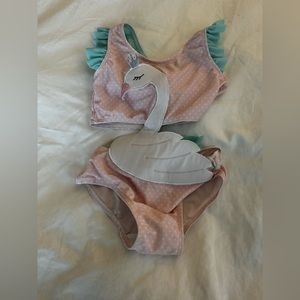 Sol swimwear girls Swan bathing suit size 5